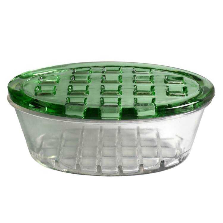 Versailles Green (No Trim) Oval Flower Holder W/Frog Lid