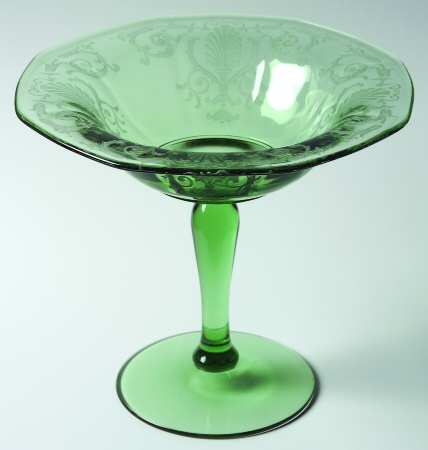 Versailles Green (No Trim) Round Compote (Height X Width)
