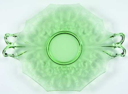 Versailles Green (No Trim) Handled Cake Plate