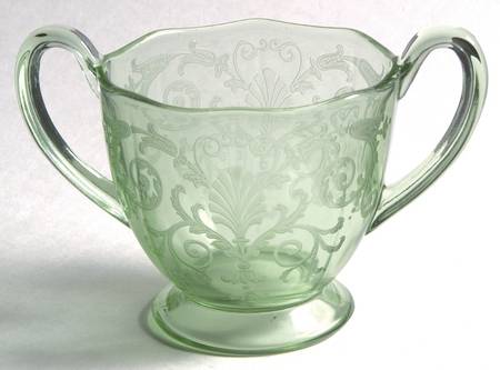 Versailles Green (No Trim) Footed Open Sugar