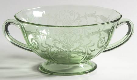 Versailles Green (No Trim) Cream Soup Bowl Only