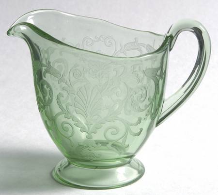 Versailles Green (No Trim) Footed Creamer