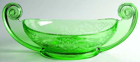 Versailles Green (No Trim) 14" Oval Handled Bowl