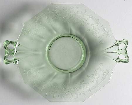 Versailles Green (No Trim) Lemon Plate with Bow Handle