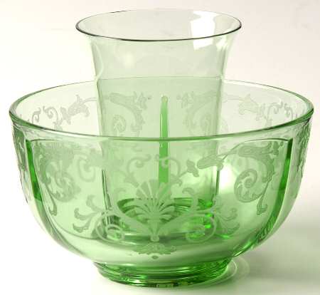 Versailles Green (No Trim) Ice Dish with Tomato Insert