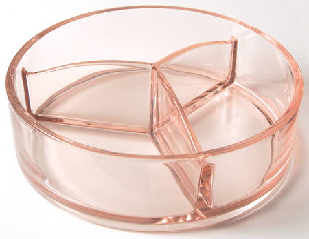 Versailles Pink 3-Part Candy Dish, No Lid