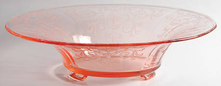Versailles Pink 12" 3-Toed Footed Bowl
