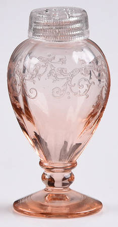 Versailles Pink Footed Shaker & Glass Lid