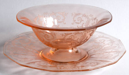Versailles Pink Mayonnaise Bowl and Underplate