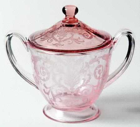 Versailles Pink Footed Sugar Bowl & Lid