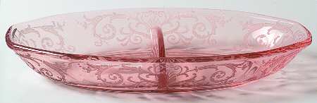 Versailles Pink 8" Oval 2 Part Relish
