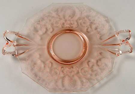 Versailles Pink Handled Cake Plate