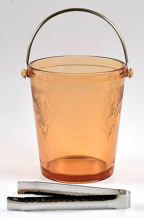 Vesper Amber Ice Bucket with Detachable Handle and Tongs