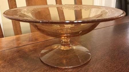 Vesper Amber Round Compote (Height X Width)