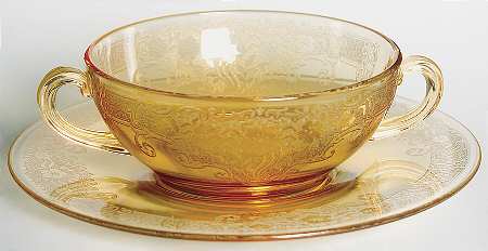 Vesper Amber Cream Soup & Saucer Set