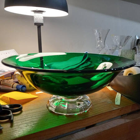 Victorian Green (Empire Green) 10" Footed Bowl