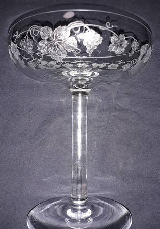 Vintage (Etched) Round Compote (Height X Width)