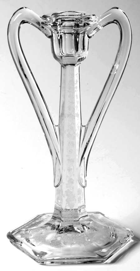 Vintage (Etched) 9" Single Light Candlestick