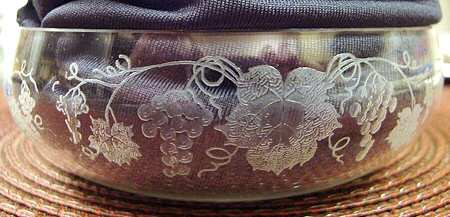 Vintage (Etched) Small Fruit Dessert Bowl