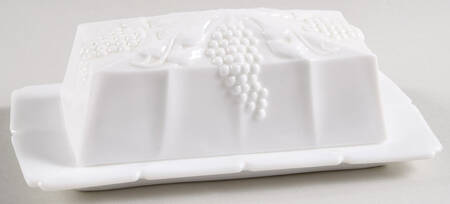 Vintage Milk Glass 1/4 Pound Covered Butter
