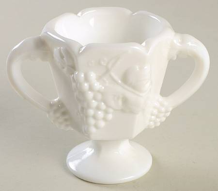 Vintage Milk Glass Open Sugar