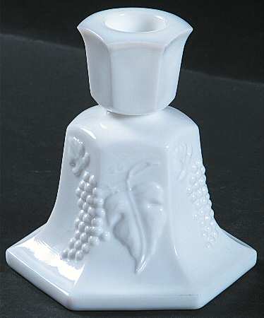 Vintage Milk Glass Single Light Candlestick