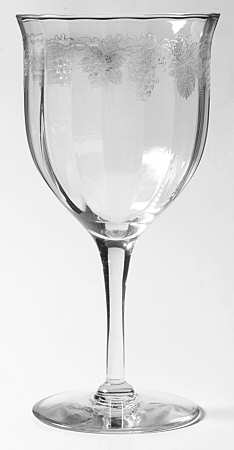 Vintage (Etched, Optic) Water Goblet