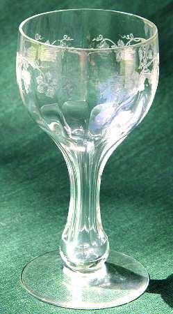 Vintage (Etched, Optic) Tall Hollow Stem Champagne