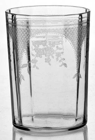 Virginia Clear (Older, Etched) 8 Oz Flat Tumbler