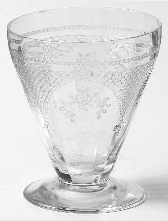 Virginia Clear (Older, Etched) 2 Oz Footed Tumbler