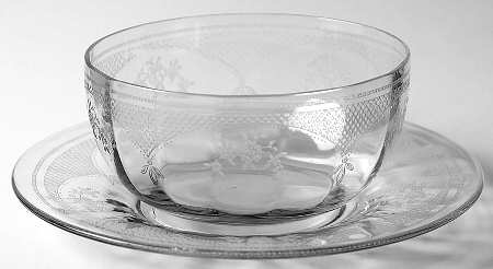 Virginia Clear (Older, Etched) Finger Bowl & Underplate