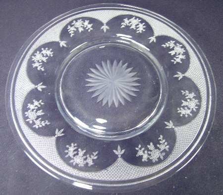 Virginia Clear (Older, Etched) 11" Sandwich Plate