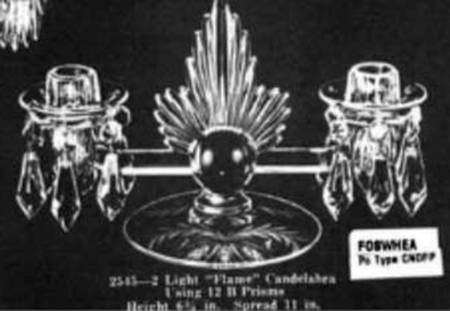 Wheat (Old-Serv Pieces) Double Flame Candlestick with Prisms