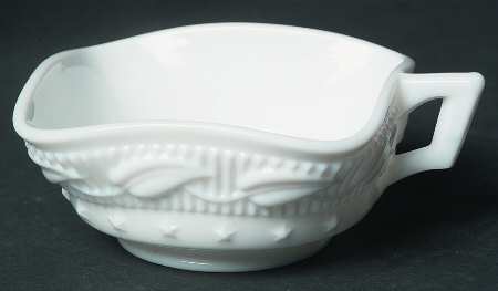 Wistar Milkglass Square Handled Nappy