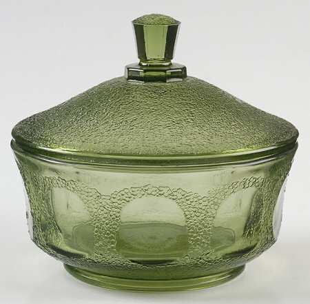 Woodland Green Candy Dish & Lid