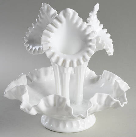 Thumbprint Milkglass 4-Piece Epergne
