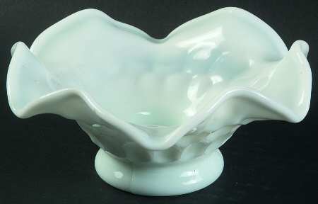 Thumbprint Milkglass 5" Crimped Nappy