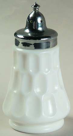 Thumbprint Milkglass Shaker with Metal Lid
