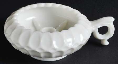 Thumbprint Milkglass Hurricane Lamp, No Globe