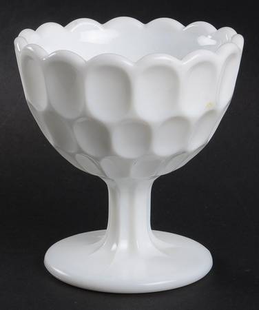 Thumbprint Milkglass Bowl for Chip & Dip Set