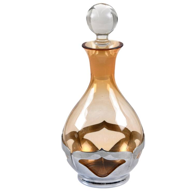 Farber Crystal (Chrome) Cordial Decanter & Stopper
