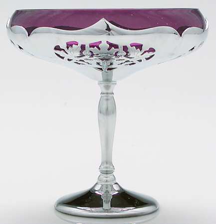 Farber Crystal (Chrome) Round Compote (Height X Width)