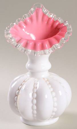 Peach Crest 7" Crimped Vase