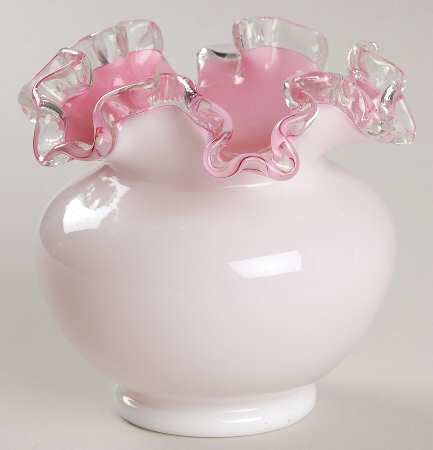 Peach Crest 4" Double Crimped Vase