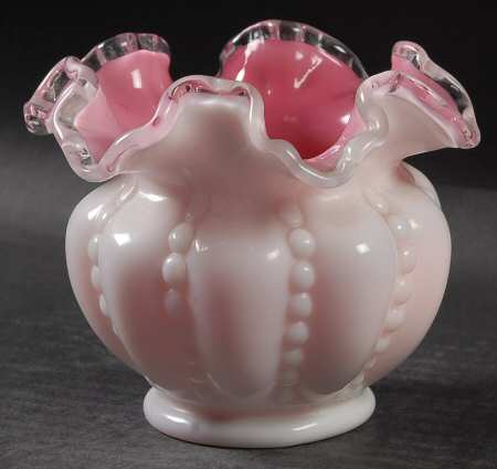 Peach Crest 4" Double Crimped Vase