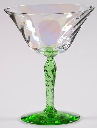 5097-5297 Green Stem (Clear Bowl) Champagne/Tall Sherbet
