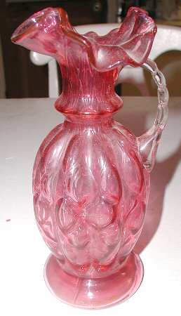 Diamond Optic Ruby (Overlay) Medium Pitcher