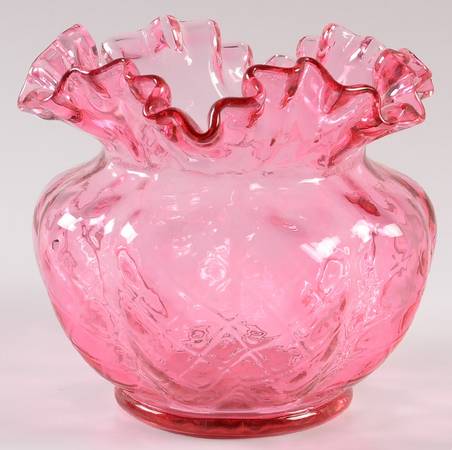 Diamond Optic Ruby (Overlay) 5" Flower Vase