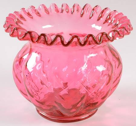 Diamond Optic Ruby (Overlay) 5" Flower Vase