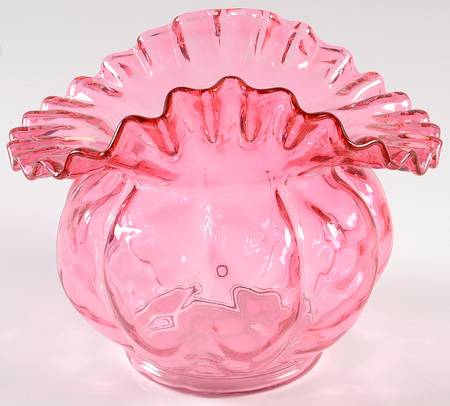 Diamond Optic Ruby (Overlay) 5" Flower Vase
